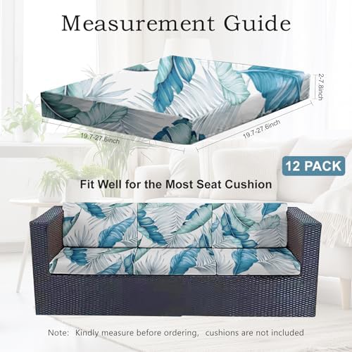 CALBODE 12Pcs Stretch Patio Cushion Covers Outdoor Couch Cover Replacement,Ou...