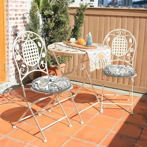 LVTXIII Outdoor Bistro Chair Cushions, 15"x15"x4" Round Patio ...