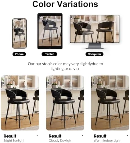 Bar Stools Set of 2, 26" Modern Counter Height Island Stools