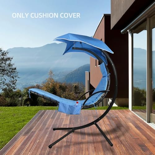 MICTONY Outdoor Hanging Lounge Chair Replacement Cushion Cover and Umbrella F...