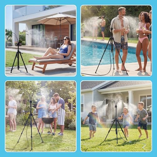 HOMENOTE Standing Misters for Outside Patio, 4.8FT Adjustable Height