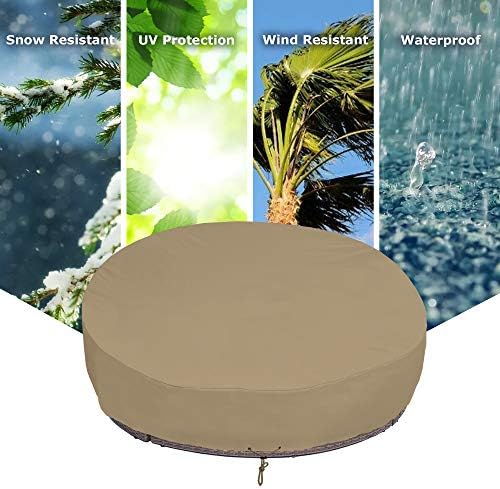 SunPatio Heavy Duty FadeStop Outdoor Round Daybed Cover 75 Inch, Patio Day Be...
