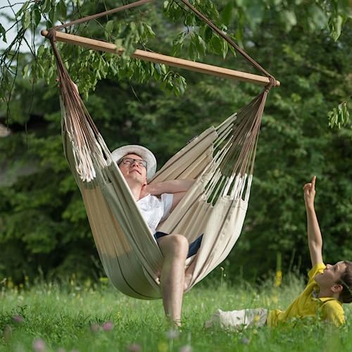 LA SIESTA® - XL King Habana Cotton Hammock Chair & CasaMount - Hanging Ch...