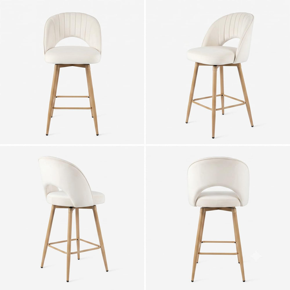 Swivel Bar Stools Set of 2, Counter Height Barstools for Kitchen Island, 26&q...
