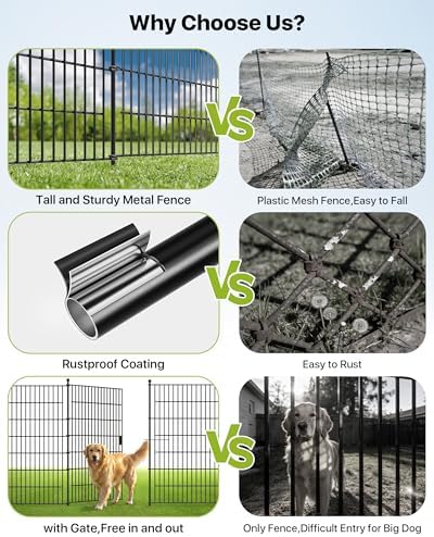 Garden Fence Animal Barrier with Gate 40in(H) x23ft(L)