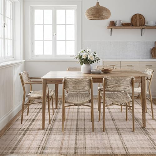Tortania Area Rug Living Room Rugs - 9x12 Washable Large Soft Neutral Boho Mo...