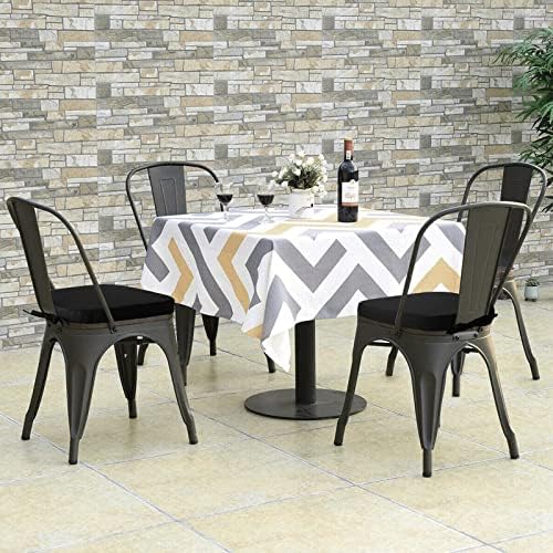 GUEGLSA Outdoor Metal Chair Seat Cushions 14x14 inch, Waterproof Non Slip Din...