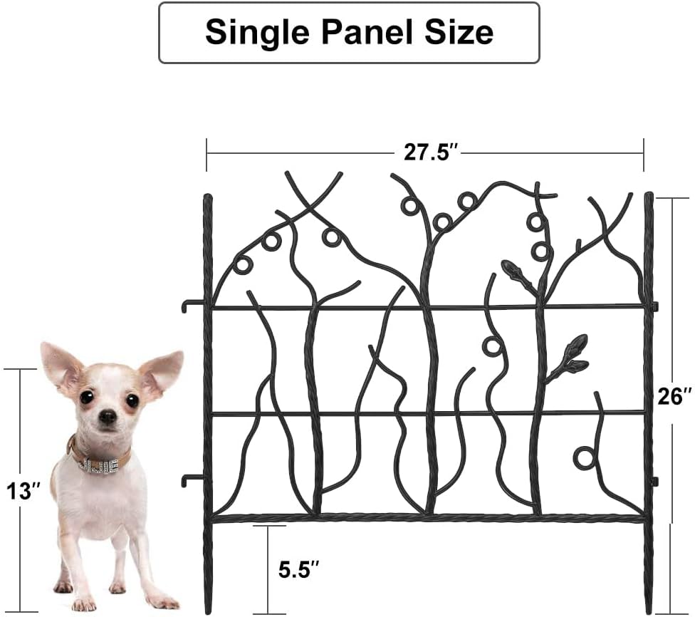 AMAGABELI GARDEN & HOME 5 Panel 26in(H)×11.5ft(L) Decorative Garden Fence...