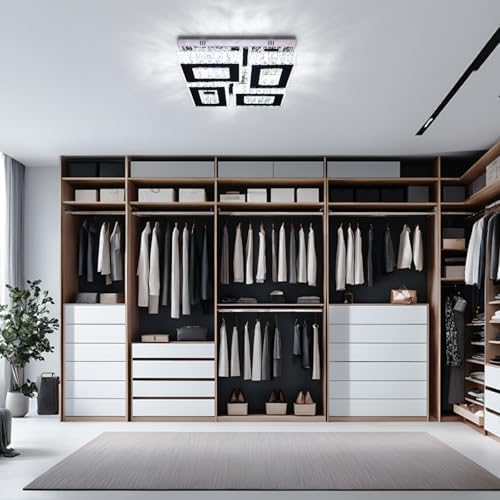 13.1" modern square crystal flush mount chandelier ceiling, package contents
