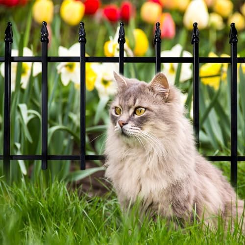 Thealyn 18" H x 22" W Decorative Metal Garden Border Fence, 10 Pane...