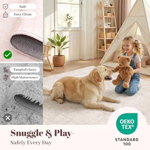 Homemate Washable Rug 8x10 Area Rugs - Vintage Rugs for Living Room