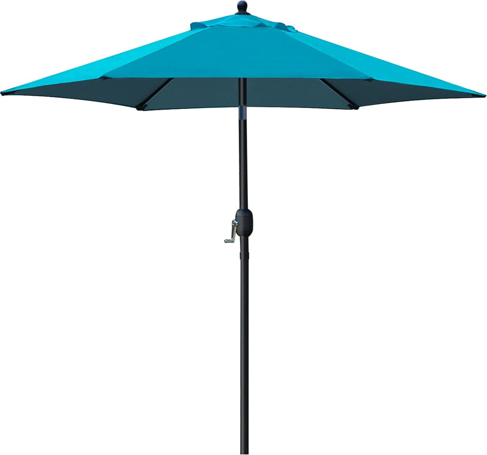 Sunnyglade 7.5' Patio Umbrella Outdoor Table Umbrella Tilt Crank Teal Blue