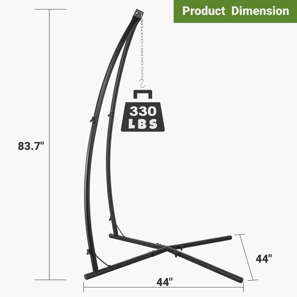 Hammock Swing Stand, Hanging Chair C-Stand w/Buckle & Spring Hook