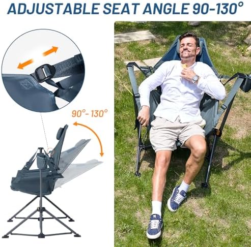 TIMBER RIDGE Hammock Camping Chair with Adjustable Backrest, Heavy Duty Foldi...
