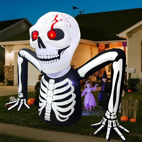 7 FT Halloween Inflatables Skeleton Decoration,Large Skeleton Halloween Decor...