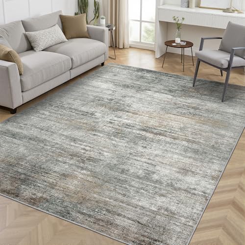 BEIMO 8x10 Area Rugs for Bedroom, Grey Brown Washable Abstract Rug