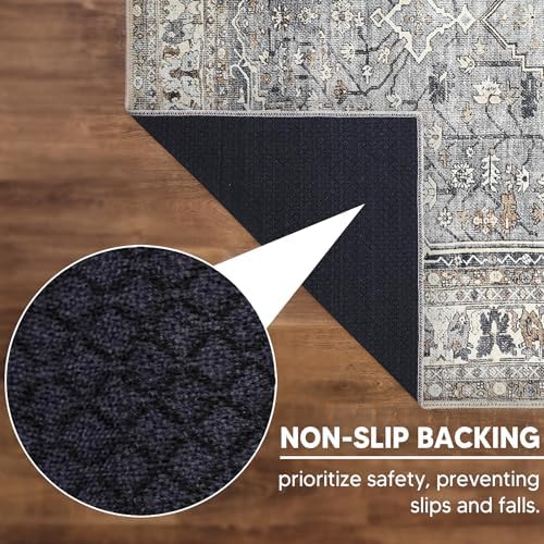 Keen Home Design Vintage Washable Area Rug, Non-Slip Low Pile, 8x10