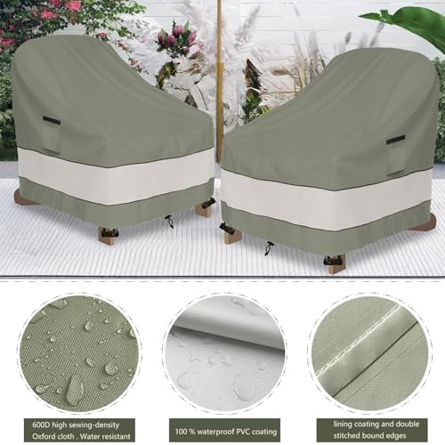 Outdoor Adirondack Chair Cover 2 Pack,Waterproof 100% Patio Chair Covers,30W ...