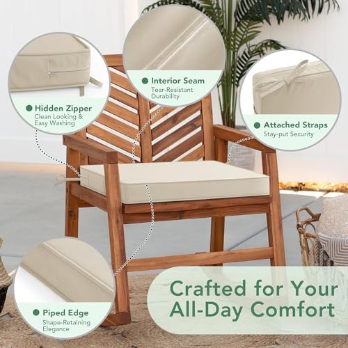 Summsun Outdoor Chair Cushions Set of 4: Water Resistant Seat Cushion for Pat...