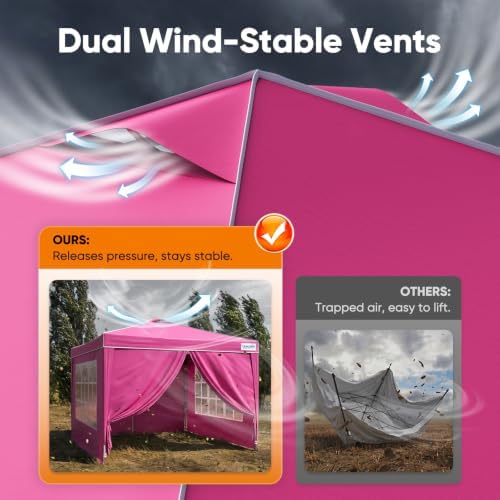 Quictent Pop up Canopy Tent 10'x10' with 4 Detachable Window Sidewalls