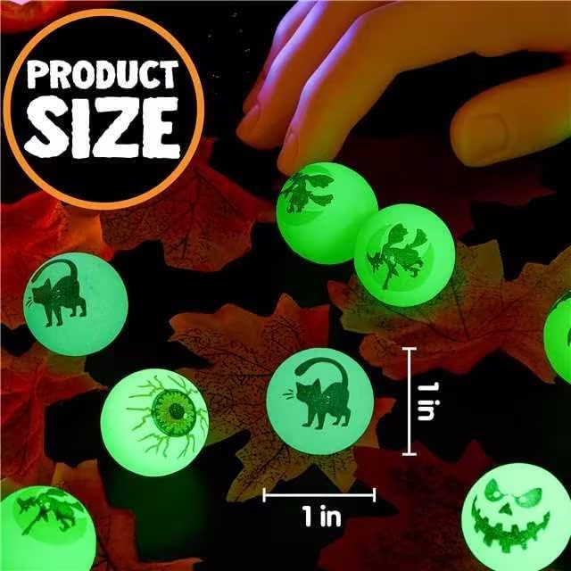 JOYIN 72 PCS Halloween Bouncy Balls, Glow in The Dark Bouncing Balls Eyeballs...