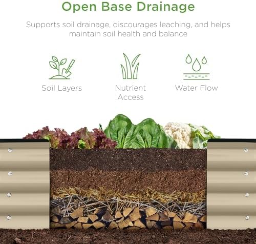 Best Choice Products 8x2x1ft Outdoor Metal Raised Garden Bed, Oval Deep Root ...
