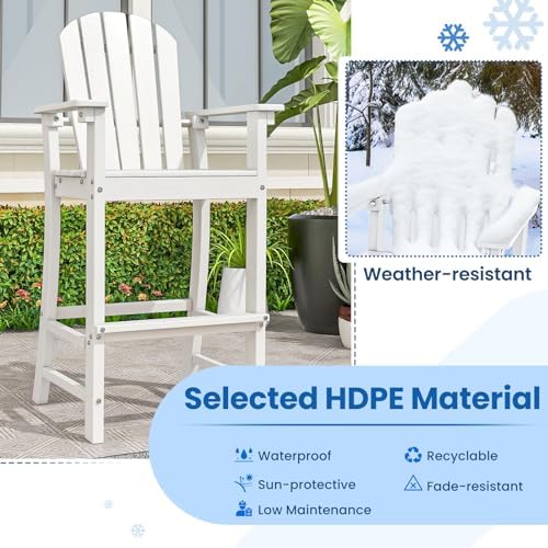 ORALNER Tall Adirondack Chairs, Outdoor High Back Balcony Chair, Weather Resi...