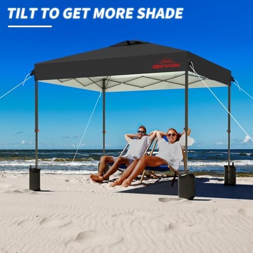 8x8 Pop Up Canopy Tent, Black