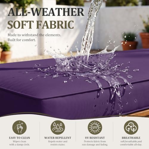 3 Pcs Outdoor Patio Furniture Cushion Replacement Cover, Cover Only