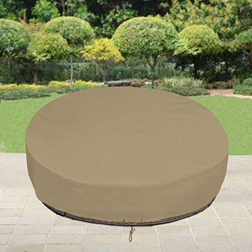 SunPatio Heavy Duty FadeStop Outdoor Round Daybed Cover 75 Inch, Patio Day Be...