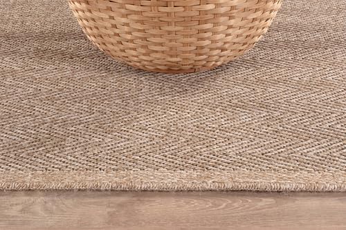CAMILSON Easy Jute Rug 10x14, Indoor Outdoor Natural Color Fiber Area Rugs fo...