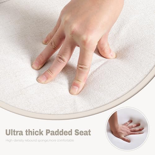 RNKSFX Beige Upholstered Dining Chairs Set of 6, Kitchen & Dining Room Ch...