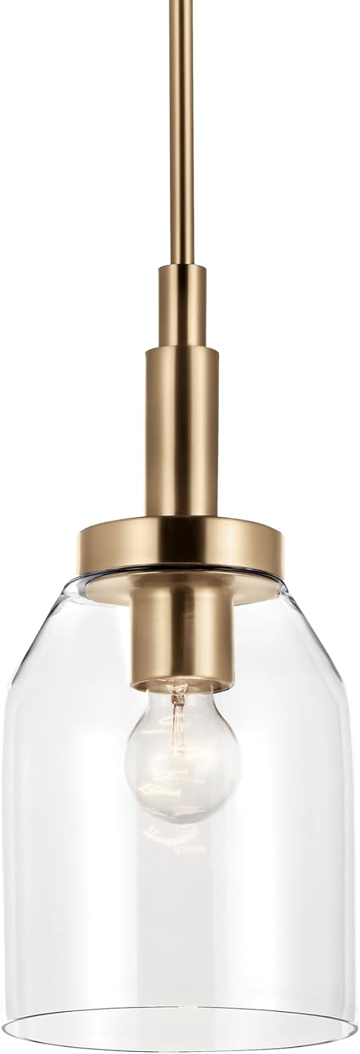 Kichler Madden Mini Pendant Light, Clear Glass, Champagne Bronze