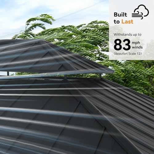 Modern Shade Wood Gazebo 12x16 with Double Galvanized Steel Roof
