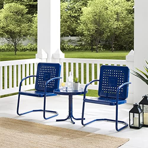 Crosley Furniture Bates 3-Piece Retro Metal Outdoor Patio Chair Set