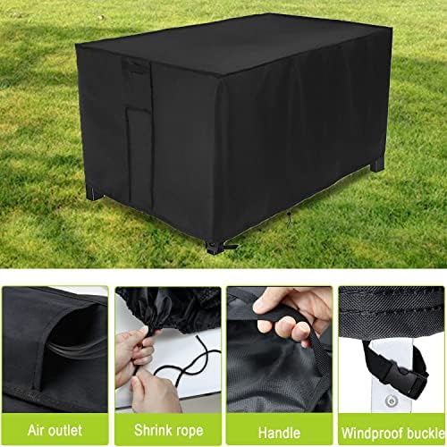 Waterproof Fire Pit Cover Rectangular 45"L x 23"W x 25"H Black