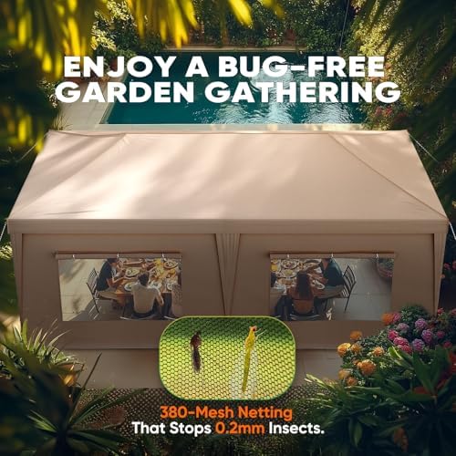 Quictent 10x20FT Pop Up Canopy Tent with Sidewalls