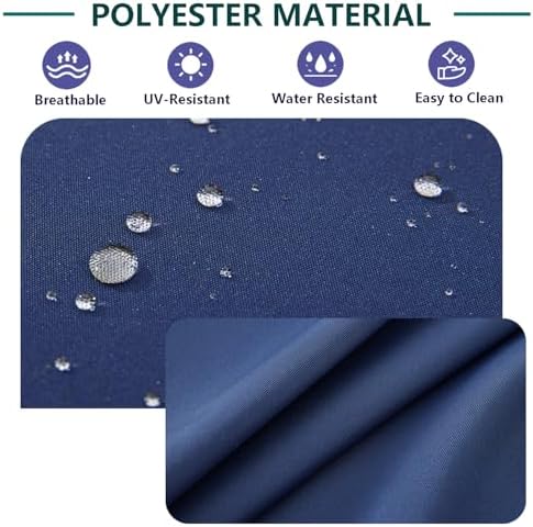 FLYMEI Patio Cushion Covers 25x25x5, Navy Blue, 4Packs