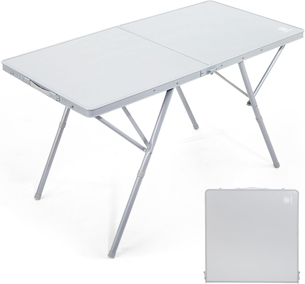 EVER ADVANCED Large Camping Table for 4-6 Person, Portable Folding Aluminum T...
