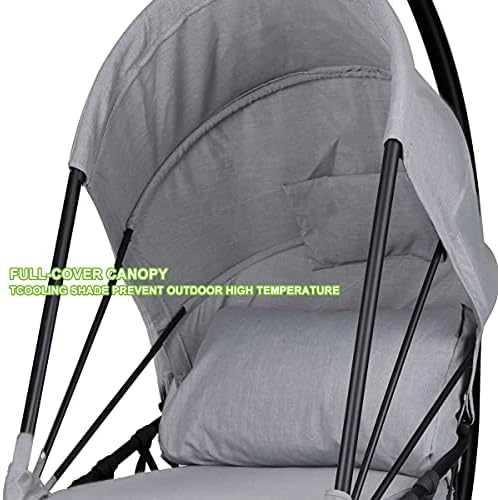 Foldable Hanging Chair Swing Hammock Egg Chair PE Rattan Wicker Seat w/Padded...