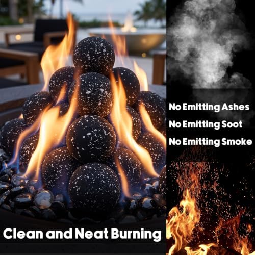 Skyflame 2” Ceramic Fireplace Balls for Indoor Oudoor Firepit Fireplace