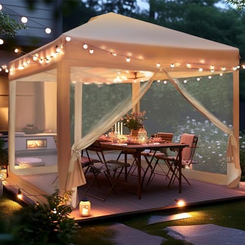 Sophia & William Canopy Tent 10x10 Pop Up with Netting, Portable Shade
