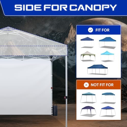 FANPAT Sidewalls for 10x10 Pop Up Canopy, Durable Gray(3Pcs Sidewalls Only)