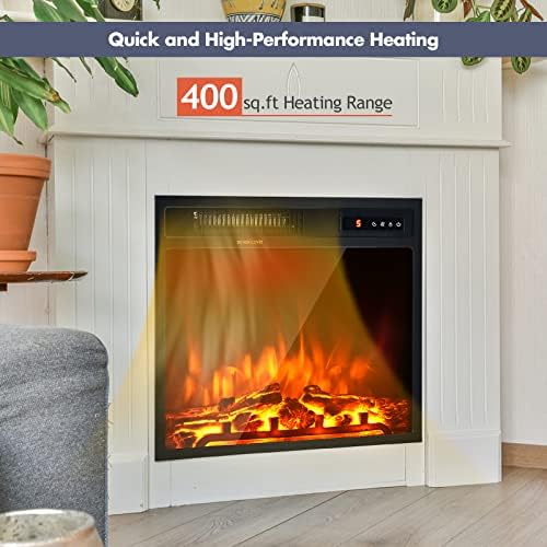 Giantex 18" Electric Fireplace Insert Heater, Wall Recessed/Mounted Fire...