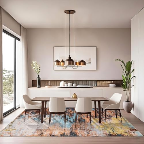 GarveeHome Abstract Area Rugs 5x7 Ultra-Soft Modern Indoor Carpet Yellow