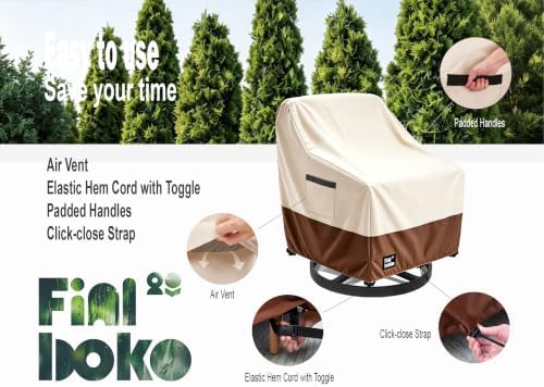 Patio Chair Covers 2 Pack,30Wx34Dx38H inches Outdoor Chair Covers,100% Waterp...
