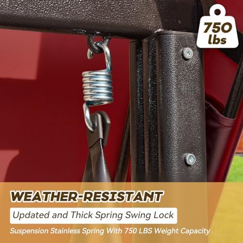 3 in 1 Outdoor Porch Swing with Adjustable Canopy, 3 Seat Outdoor Swing for A...