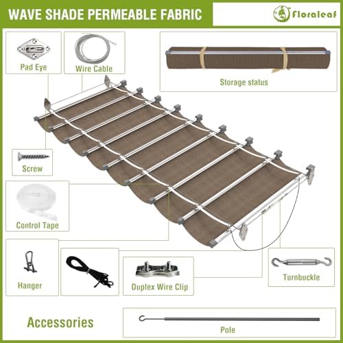 4' × 16' Pergola Shade Cover Retractable Pergola Replacement Canopy S...
