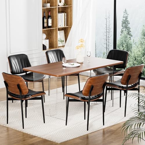 YaFiti Dining Chairs Set of 2, Mid Century Modern PU Leather Kitchen Chairs
