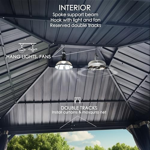 Kozyard Alexander 10' x 14' Hardtop Gazebo, Aluminum Frame